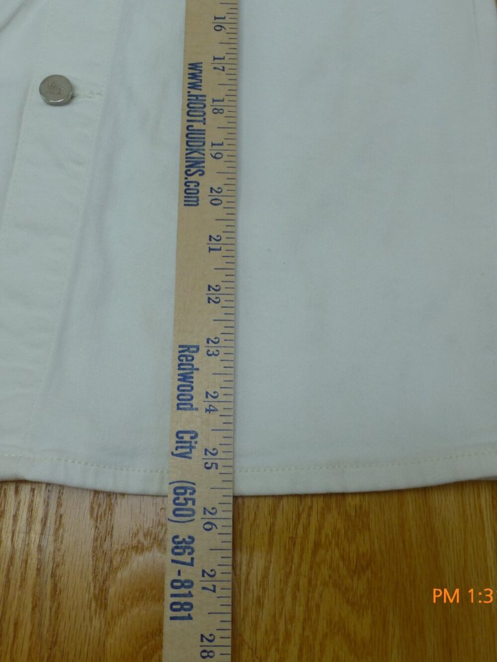 Paige Meadow Midi Utility Pockets Denim Skirt Womens 26 Tonal Ecru High Waist - Picture 4 of 10